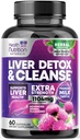 Nežna jetrna čistila Detox & Popravila Formula - Napredno Jetrna podpora dodatek s Silymarin Mlečni Thistle, Dandelion Root, Artichoke Extract, Kurkuma, Choline, & Pesetroot - 60 Veggie kapsule