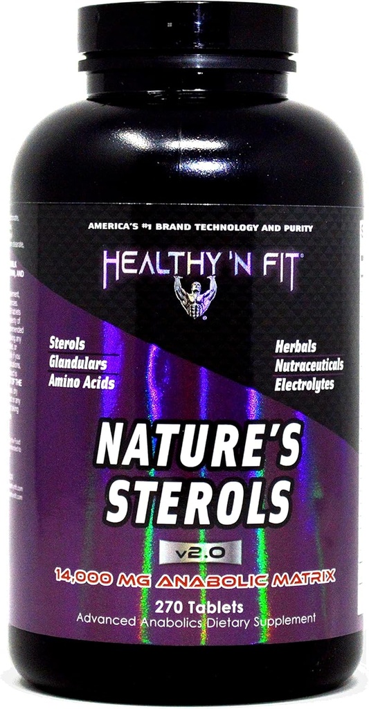Zdrav 'N Fit Nature's Sterols 270 tablet - Glandularji z aminokislinami, zelišči, brez Stim-free Energy, in elektroliti.