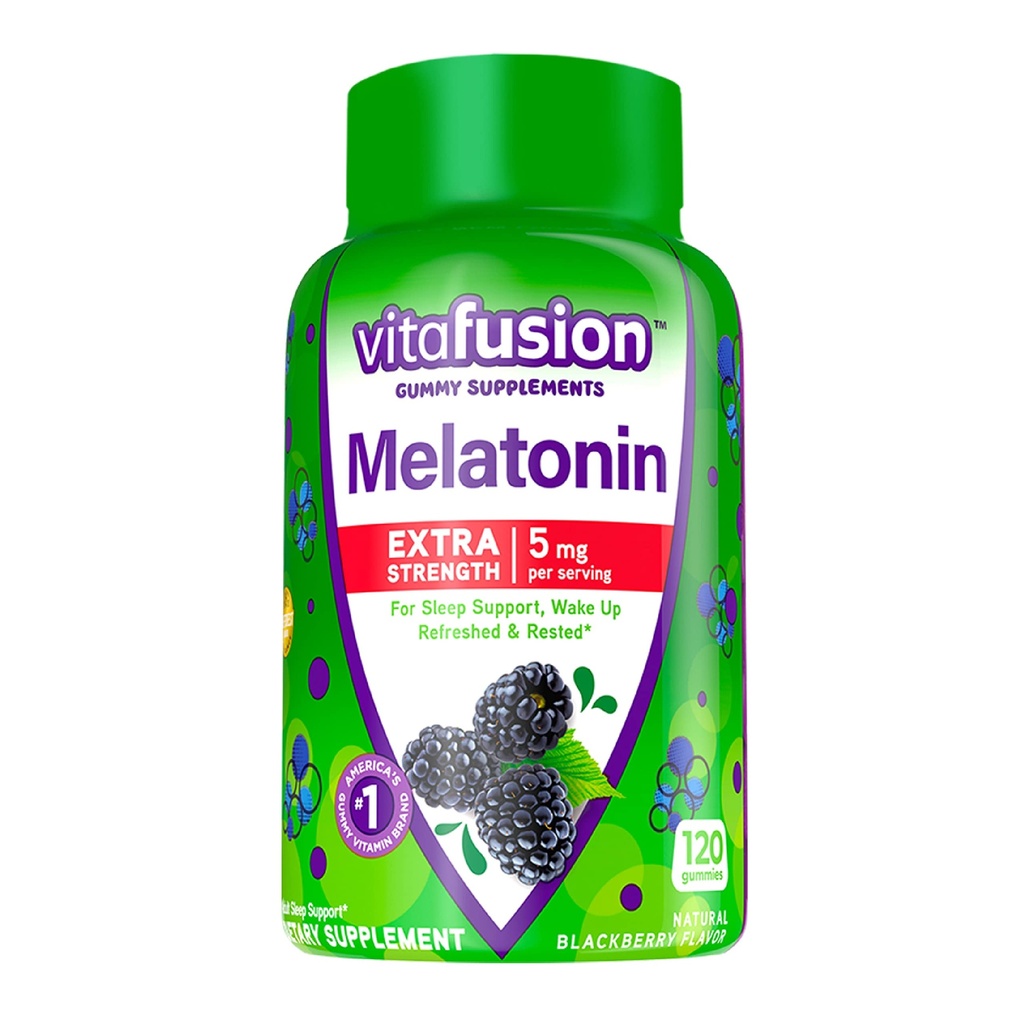 Vitafusion Fiber Dobro fit Gummies, 90 Štetje in ekstra moč Melatonin Gummies, 120 Count Bundle