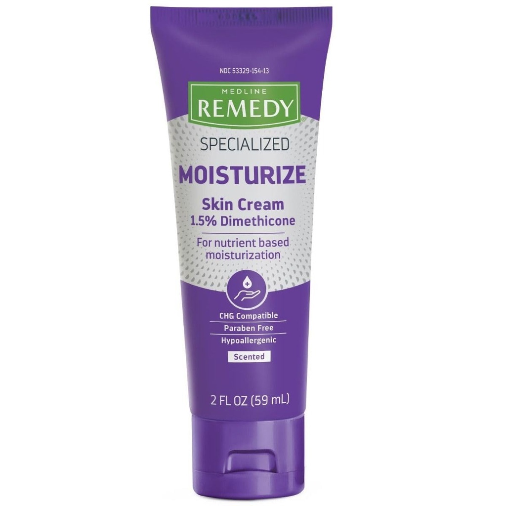 Medline Remedy Specializirana krema za kožo (2 oz Tube), Dimetikon, 1,5% Dimetikon, Hranilni vlažilni sredstvo za suho kožo, Sulfat-free, Paraben-free, Hypoalergene Body Cream, Dnevni losjon za suho kožo