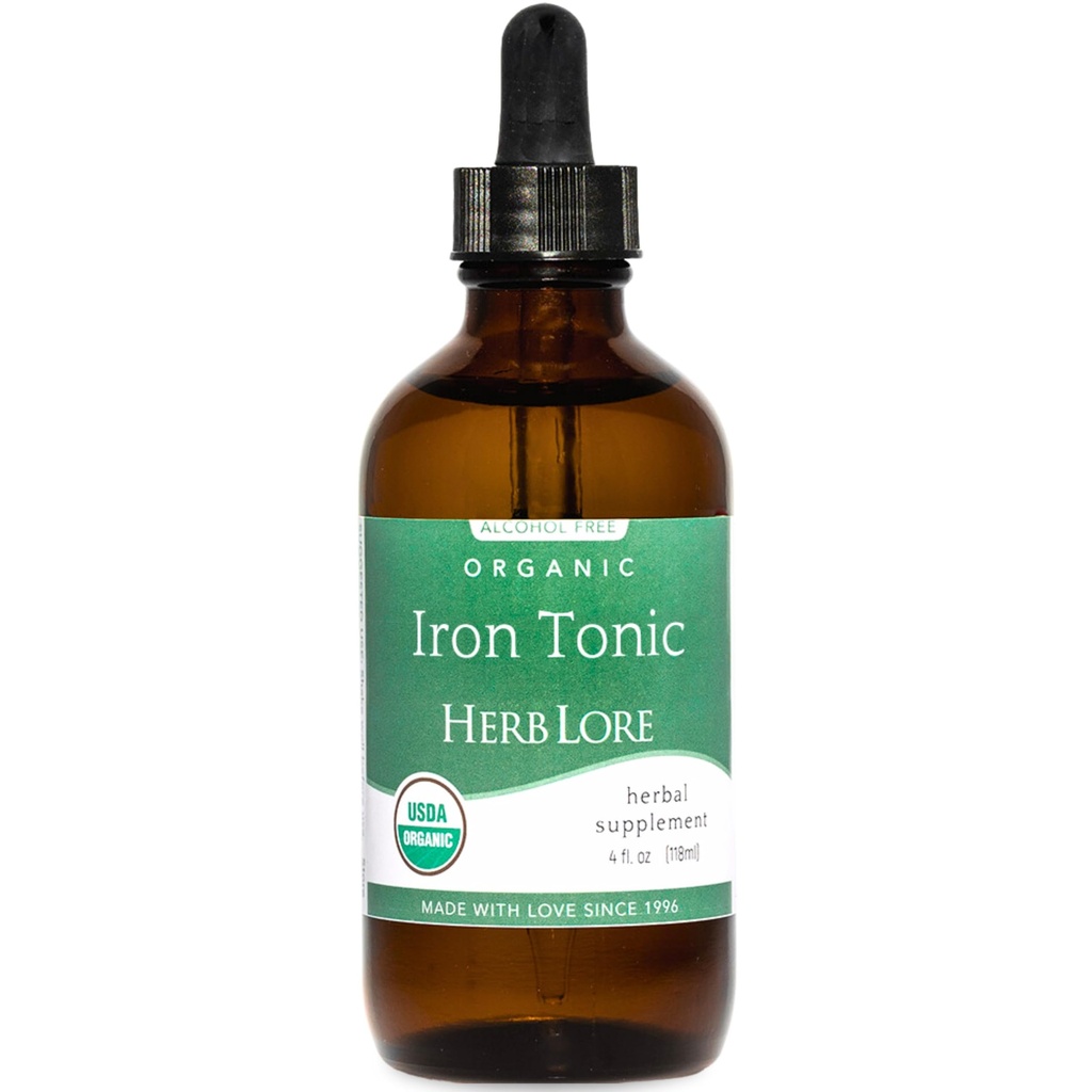 Herb Lore železov tonik - organske kapljice tekočega železa dodatek za otroke in ženske - Baby, Infant & Toddler prijazno - rastlinsko osnovani, Vegan, Nežen, nezaščiteni zeliščni tinktura (4 fl oz)