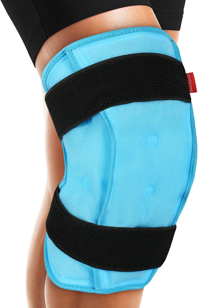 Comfytemp 3D koleno Ice Pack Ovitek za poškodbe ponovno uporaben gel, FSA upravičen, Kolena Hladno pakiranje Brace fizikalna terapija za Meniskus Tear, bolečine v nogah, zamenjava, artritis, okrevanje mišic, kirurgija dobili dobro darilo
