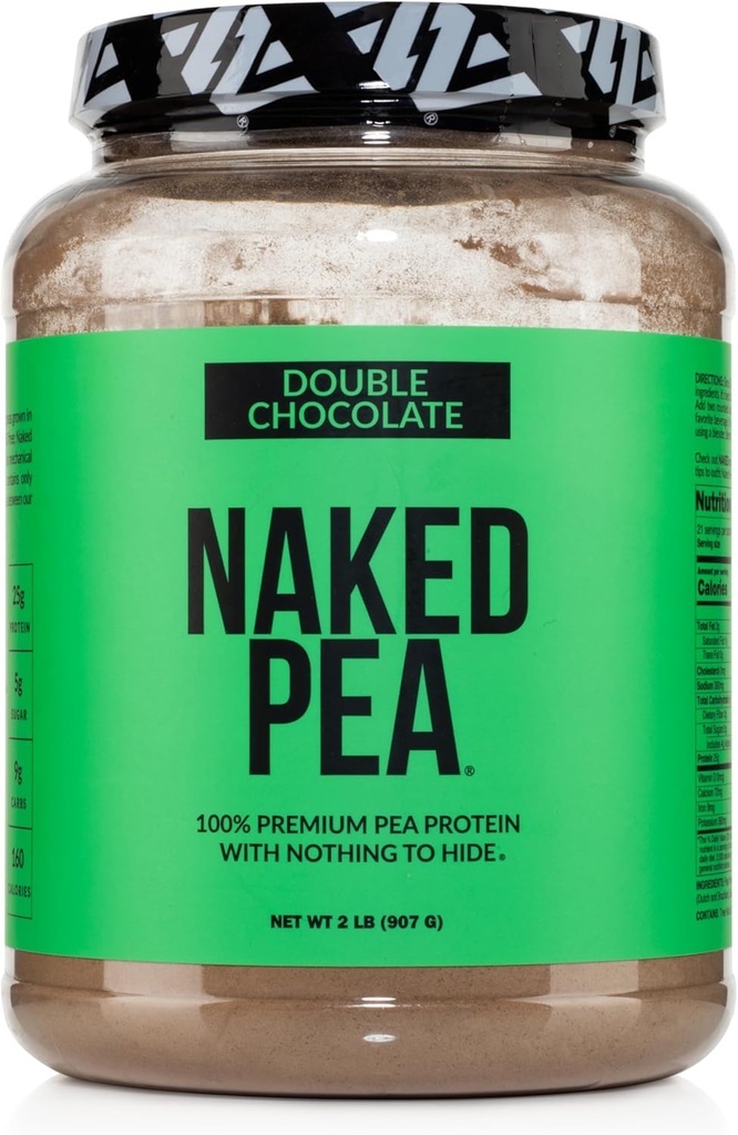 NAKED Pea - Dvojni čokoladni proteini z ameriških in kanadskih kmetij, organska kakav, organski kakav sladkor - brez GSO, brez soje in glutena brez, pomoč rast in okrevanje - 21 Sluge
