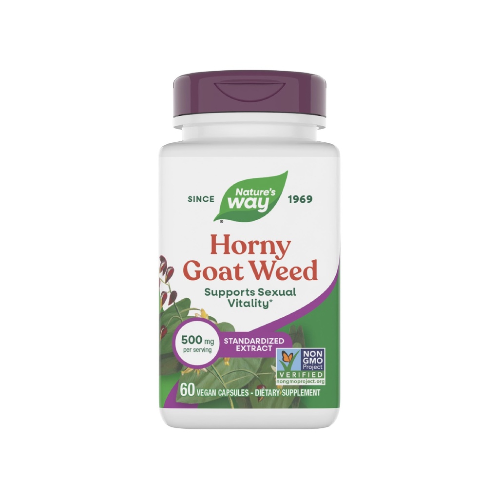 Narava pot Horny Kozel Premium izvleček spolne vitalnosti, * Non-GMO, Vegan, 60 kapsul