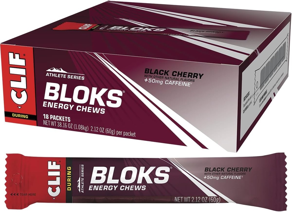 Clif Shot Bloks, črna češnja, 2,12 oz (Pack of 18)