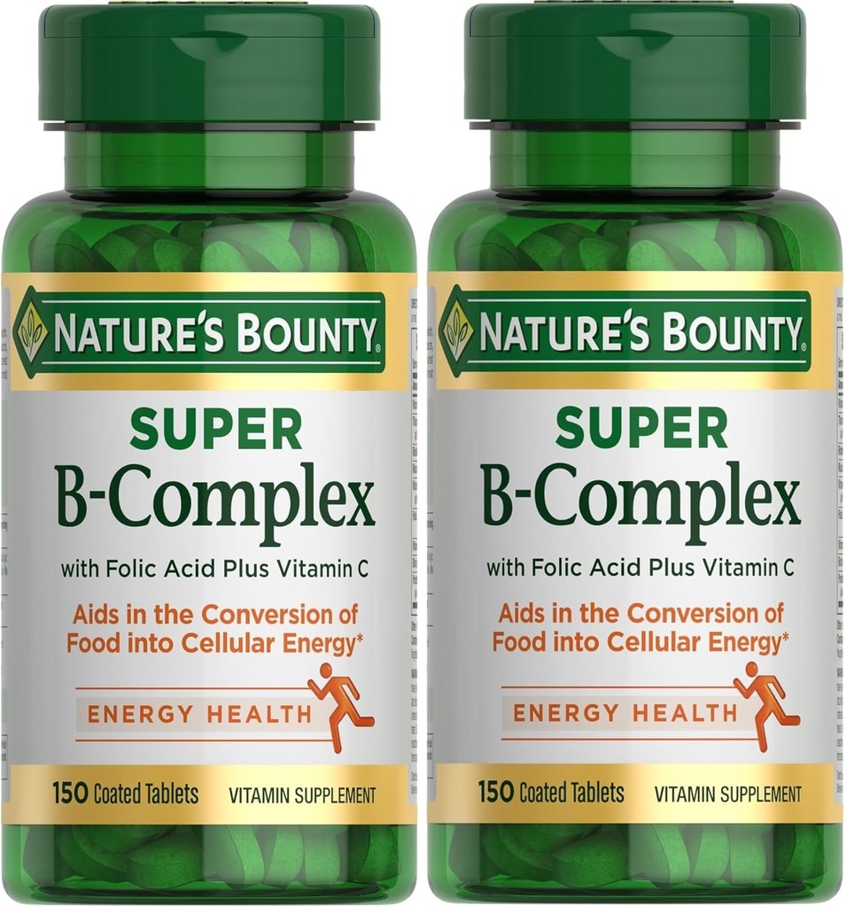 Bounty Super B Kompleks narave z vitaminom C in folno kislino, Imunska in energijska podpora, 150 tablet - pakiranje po 2