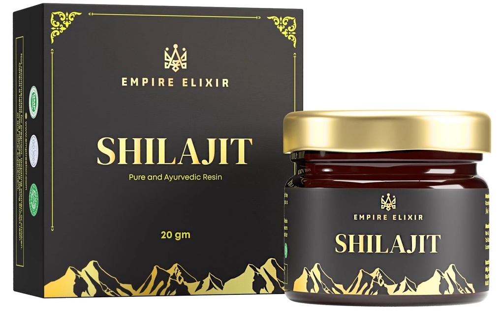 Shilajit Resin Pure Himalajan 20g Jar - po Empire Elixir Visoka moč zlata stopnja za moške in ženske 