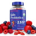 LJUBEZEN Otroci probiotične Gumies – organski žvečljivi probiotiki za otroke, stare 4+, talni probiotik za črevesje, zaprtje, prebavni in imunski podporo, Vegan, 60 Chews, Jagoda