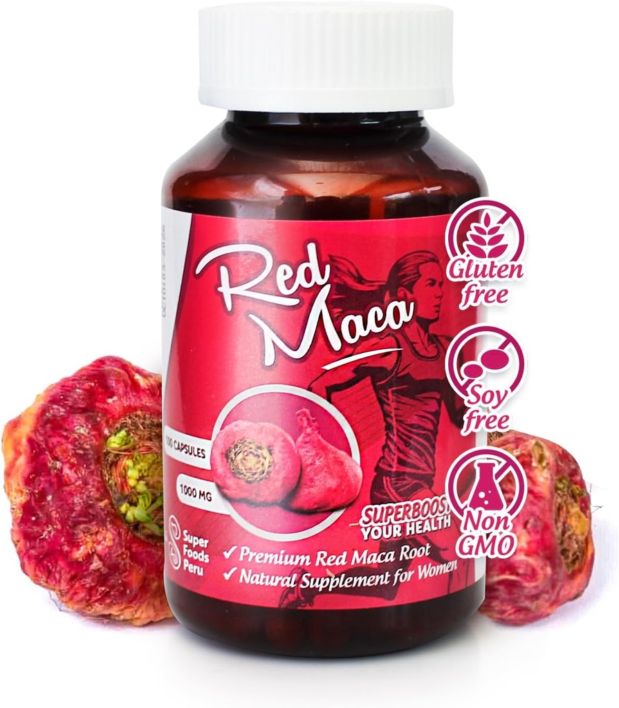 Sikyriah Red Maca Extract kapsule za ženske l 100 Count l Ženski zdravstveni dodatek l Energy Booster in Hormone Regulator l 100% Organic and Natural maca Root l