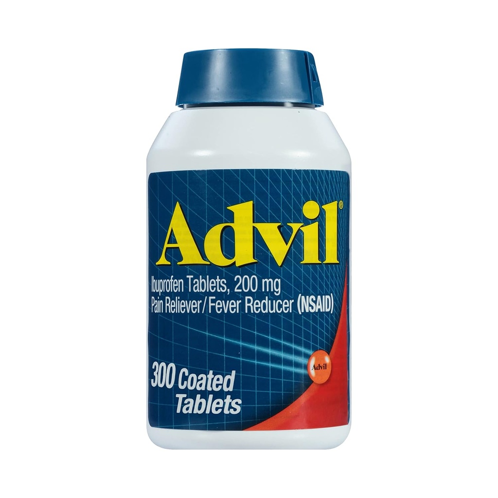 Advil Pain Reliever in Fever Reducer, Pain Relief Medicine z Ibuprofen 200 mg za glavobol, Backache, Menstrualne bolečine in lajšanje bolečine v sklepih - 300 Obložene tablete