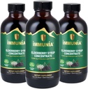 Immunia Elderberry Sirup pomaga okrepiti imunski sistem. Bezgove jagode Koncentrirajte se z Starejšo rožo, Timom in Peppermint. Brez dodanega sladkorja. Okusen okus. 24 dni/steklenica.