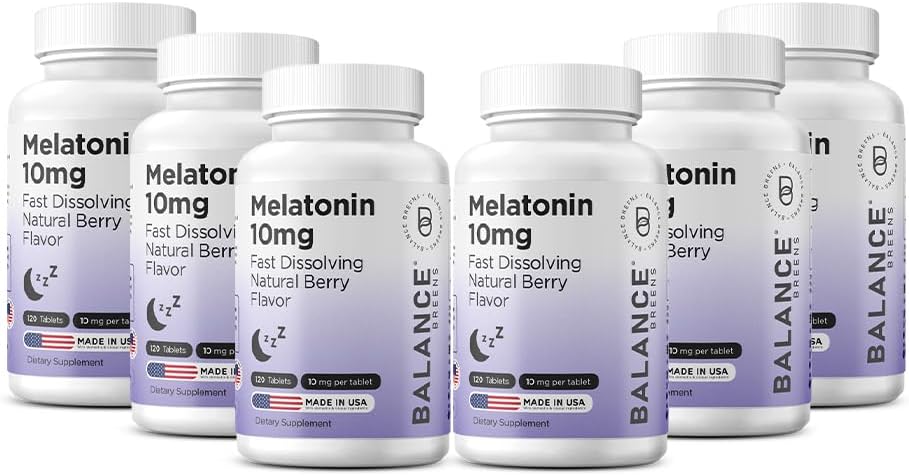 Balancebreens Melatonin 10mg Fast-Dissolve, 120 Tablete – Naravni spanec pomoč za mirne noči, brez drog podporo za sprostitev in mirnost