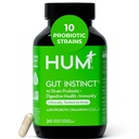 HUM Gut Instinkt Dnevni probiotiki za ženske in moške, Prebavno zdravje, Lactobacillus, Bifidobacterium sevi za imuno podporo, Probiotični dodatek za zdravo črevesno raznolikost, 30 kapsul