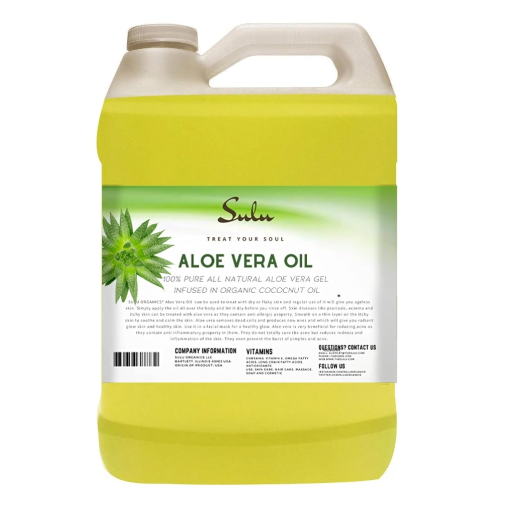 SULU ORGANICS Čista hladno stisnjena nerafinirana naravna Aloe Vera olje (64 oz)