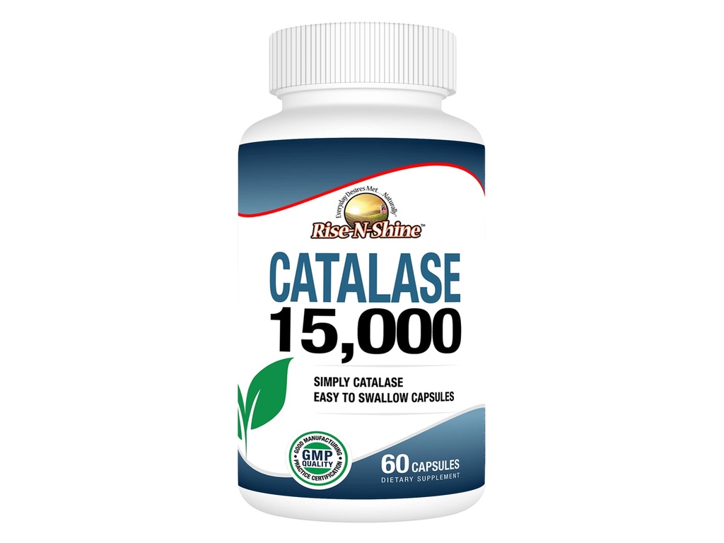 Rise-N-Shine Katalase dodatek 15.000 -Močan antioksidant Enzyme za zdravje las, močna podpora za lase in več - 60 Count (60-dnevno oskrbo)