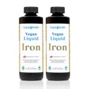 LIQUIDHEALTH Vegan Liquid Iron dodatek s SunActive & Ferrochel Fe - Naravna energija, Imunski sistem in metabolična podpora, povečanje duševne jasnosti, Prednatal/Postnatal - ZDA Made, Non-GMO (2 Pack)