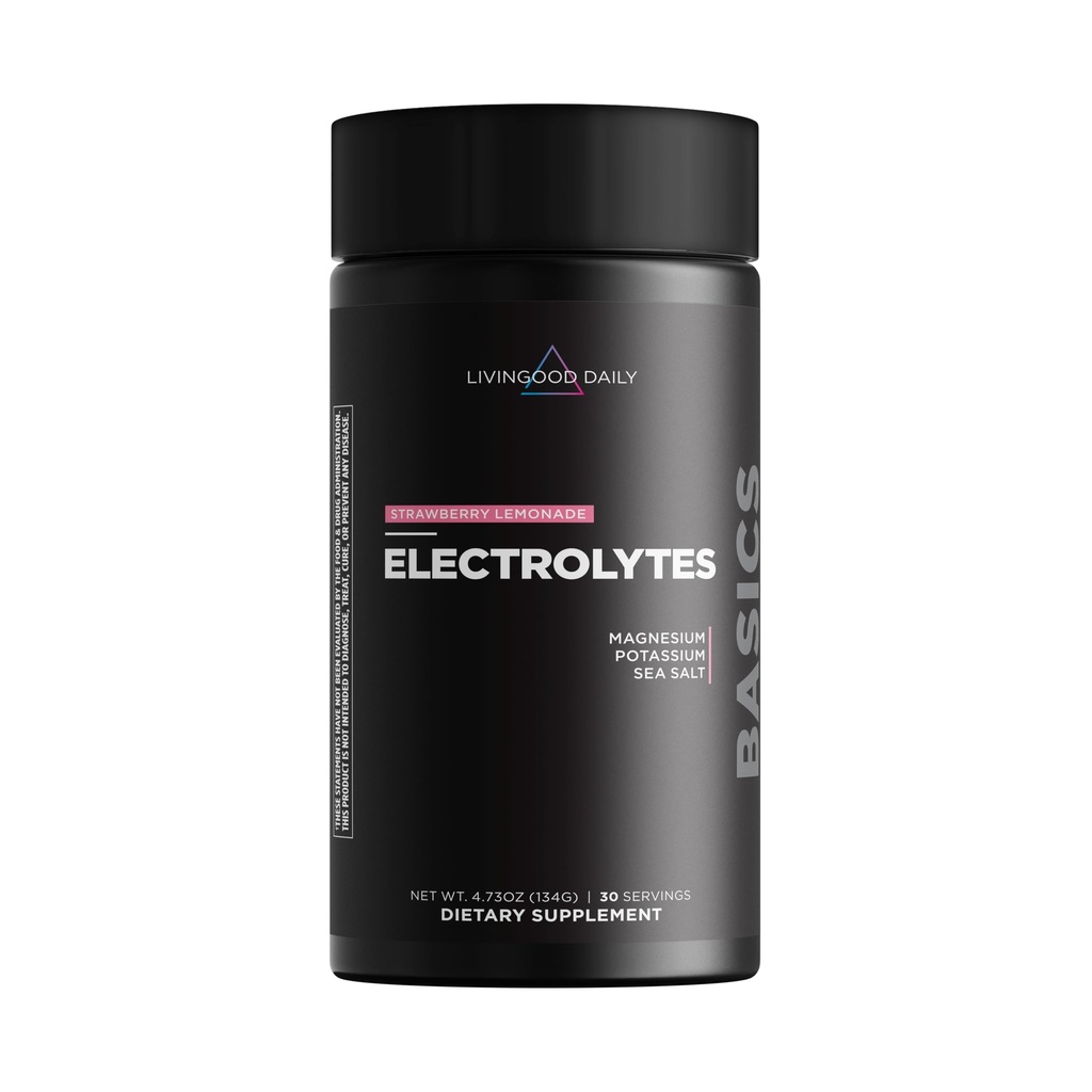 Liveood Daily Electrolytes Powder, Elektrolites Hidracijska pijača Mešamo z vitaminom C, Magnezij, Taurin & Morska sol, Elektrolitski dodatek za energijo in hidracijo, Keto, Jagodna limonada, 30 Srvgs