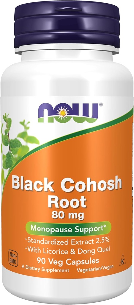 Zdaj dopolnila, črni Cohosh Root 80 mg s sladkim korenom in Dong Quai, 90 Veg kapsule