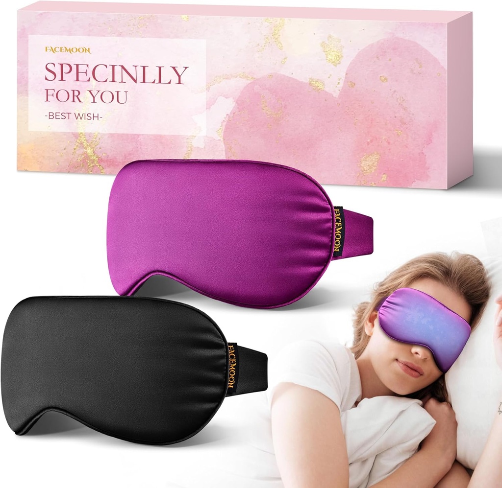 2PCS maska za hladno oko: maska za hlajenje oči za Puffy oči, glavobol, migrene Relief - hladno stiskanje za temne kroge, utrujene oči, po operaciji - ponovno uporaben gel led paket, utežen spanec maska(črna, Purple)