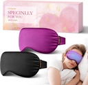 2PCS maska za hladno oko: maska za hlajenje oči za Puffy oči, glavobol, migrene Relief - hladno stiskanje za temne kroge, utrujene oči, po operaciji - ponovno uporaben gel led paket, utežen spanec maska(črna, Purple)