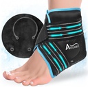 Atsuwell Ankle Ice Pack Ovitek, Reaserable Gel Ice Pack za nogo Angle Heel, Foot Ice Ovitek z mehko Plush Lining, Cold Compress Therapy za pomiritev nelagodje, črna
