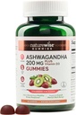 NatureWise Ashwagandha Gummies - Jagoda Kiwi - KSM-66 z vitaminom D3 - Pomirjujoča podpora razpoloženju - Vegetarian - Non-GMO, Želatina in Gluten Free - 60 Count[1-Mesec dobave]