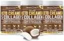 Kolagen Keto Coffee Creamer Prašek 12.22 oz, pakiranje po 3, hidrolizirani kolagen peptidi s kokosom MCT Olje, magnezij, nearomatizirani proteini v prahu, brez sladkorja kavo krema za napitke