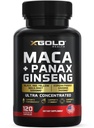 Kapsule Maca 10. 000 mg + korejska Panax Ginseng 1. 400mg - 20x koncentrirani ekstrakt črna + rdeča + rumena Maca koren, 10x koncentrirani ekstrakt Panax Ginseng kapsule - Ultra Potent & visoko prečiščen