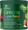 Zelena superživila v prahu - Premium organski superzeleni sok v prahu - pakirana s probiotiki, pšenična trava, encimi, Spirulina, klorola za digestivo in Gut Health, Smoothie Drink Mix - 28 Servinges
