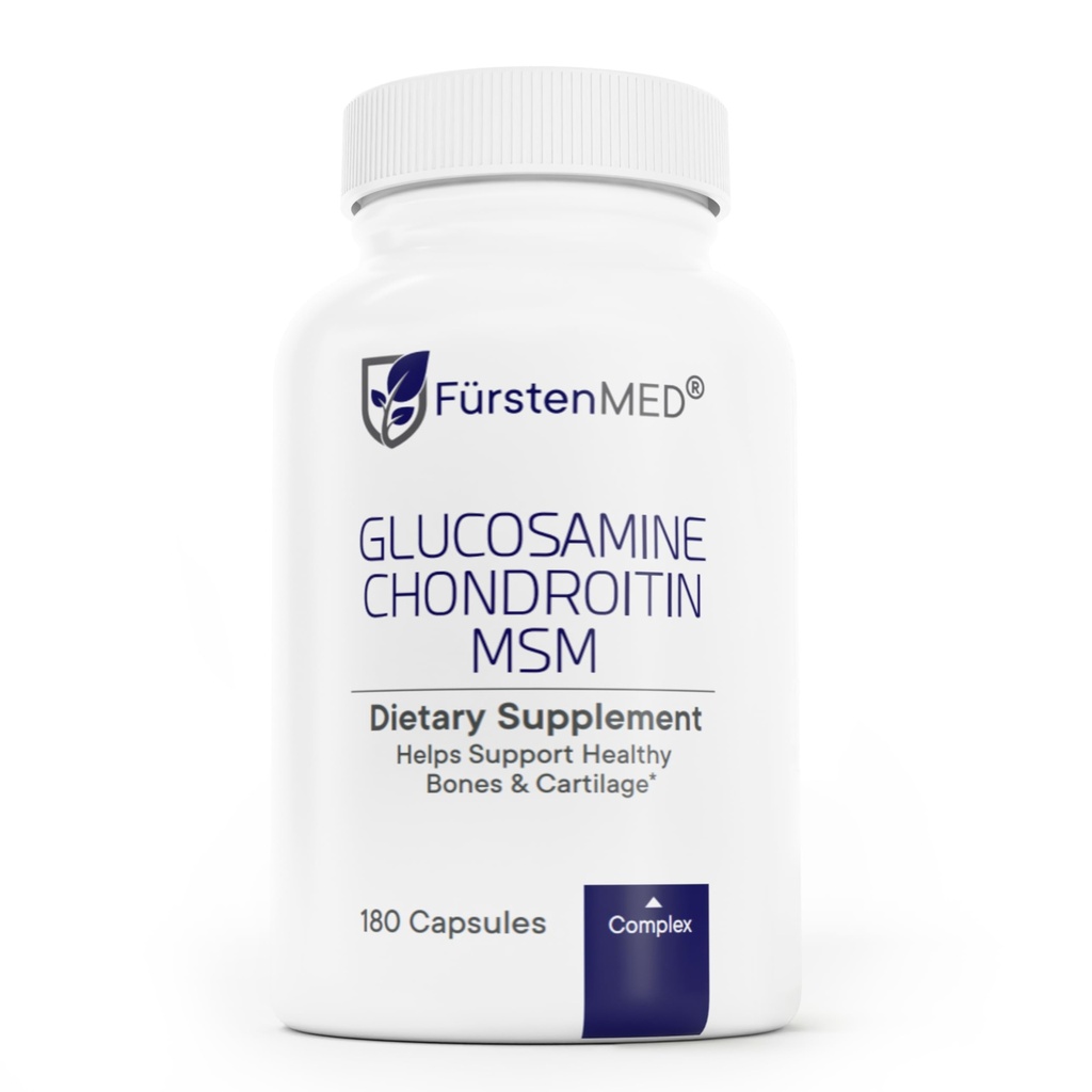 FürstenMED Glukozamin Chondroitin MSM dodatek - Chondroitin & Glukozamin Prehranske dopolnila za kosti & normalno kartilage zdravje - podpora normalno skupno zdravje z vitaminom C - 180 Kapsule