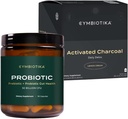 CYMBIOTIKA Probiotik 50 milijard CFU & aktiviran Charcoal tekoči dodatek, podpira zdravo prebavljanje za moške in ženske, želodčno razstrupljanje in prebavna olajšava, pomaga blažiti plin in napihnjenost, enostaven za uporabo