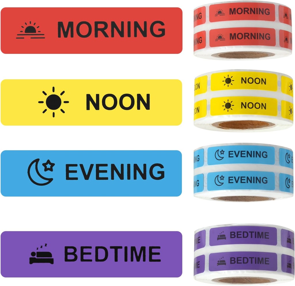 Medicine Nalepke Medication Instruction Label Stalni papir Nalepka AM NOON PM za tablete primer Planner 0,4 * 1,6inch (Jutro Noon večerna postelja)