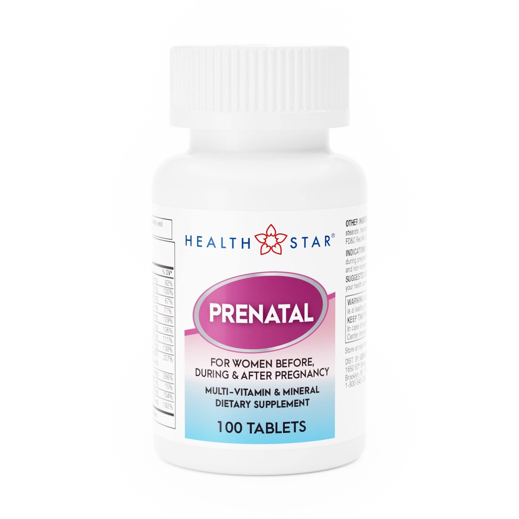 GeriCare Predporodni multivitaminski zdravilni vsebnik za zdravo mamo in otroka - Folat + vitamin C + vitamin D + železo + kalcij + B12-100 Tablete