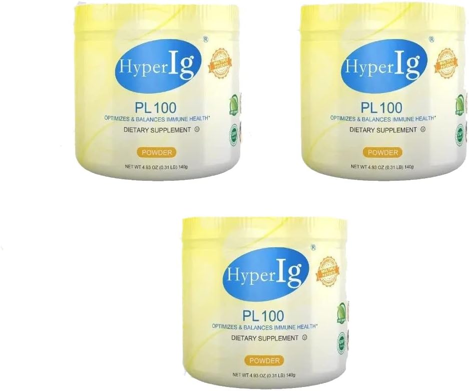 PL-100 Jajčni proteini v prahu, hiperimunski dodatki za jajca, 140g - imunogeno povečanje, prebavno zdravje, skupna nega, energija in mišična moč, Gluten-free 3 pločevinke