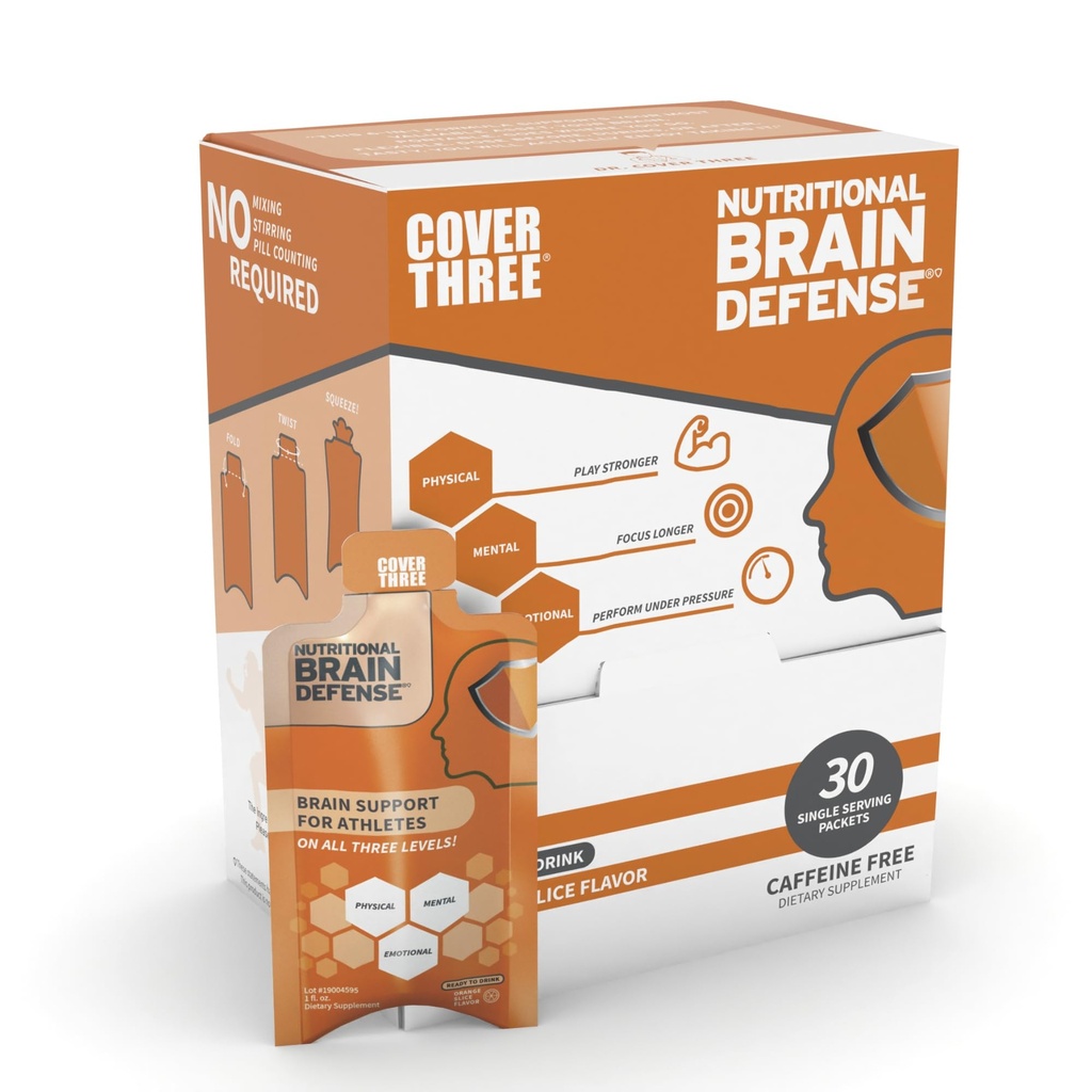 Kritje Tri Brain Defense Omega 3 Ribje olje, Prehransko Brain dodatek s kurkumin, Uridin, Orange Slice Liquid Omega 3 DHA EPA Formula, Nootropic dodatek za športnike