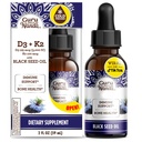 GuruNanda Black Seed Oil, Cold-Presed Nigella Sativa - bogata z vitaminom D3 5000 enot, K2 & E, visoki timokinon 