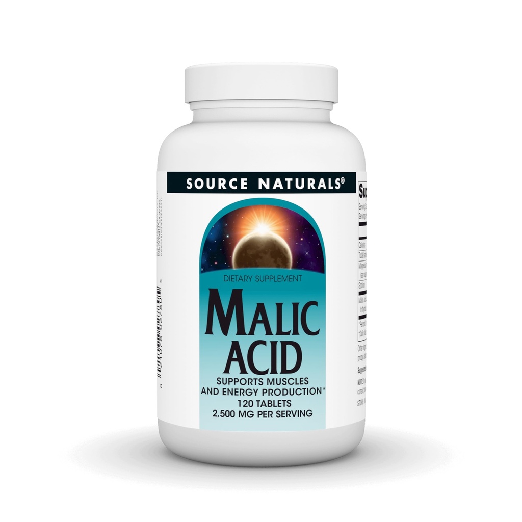 Vir Naravne jabolčne kisline, Podpira mišice in proizvodnjo energije*, 2500 mg - 120 tablet
