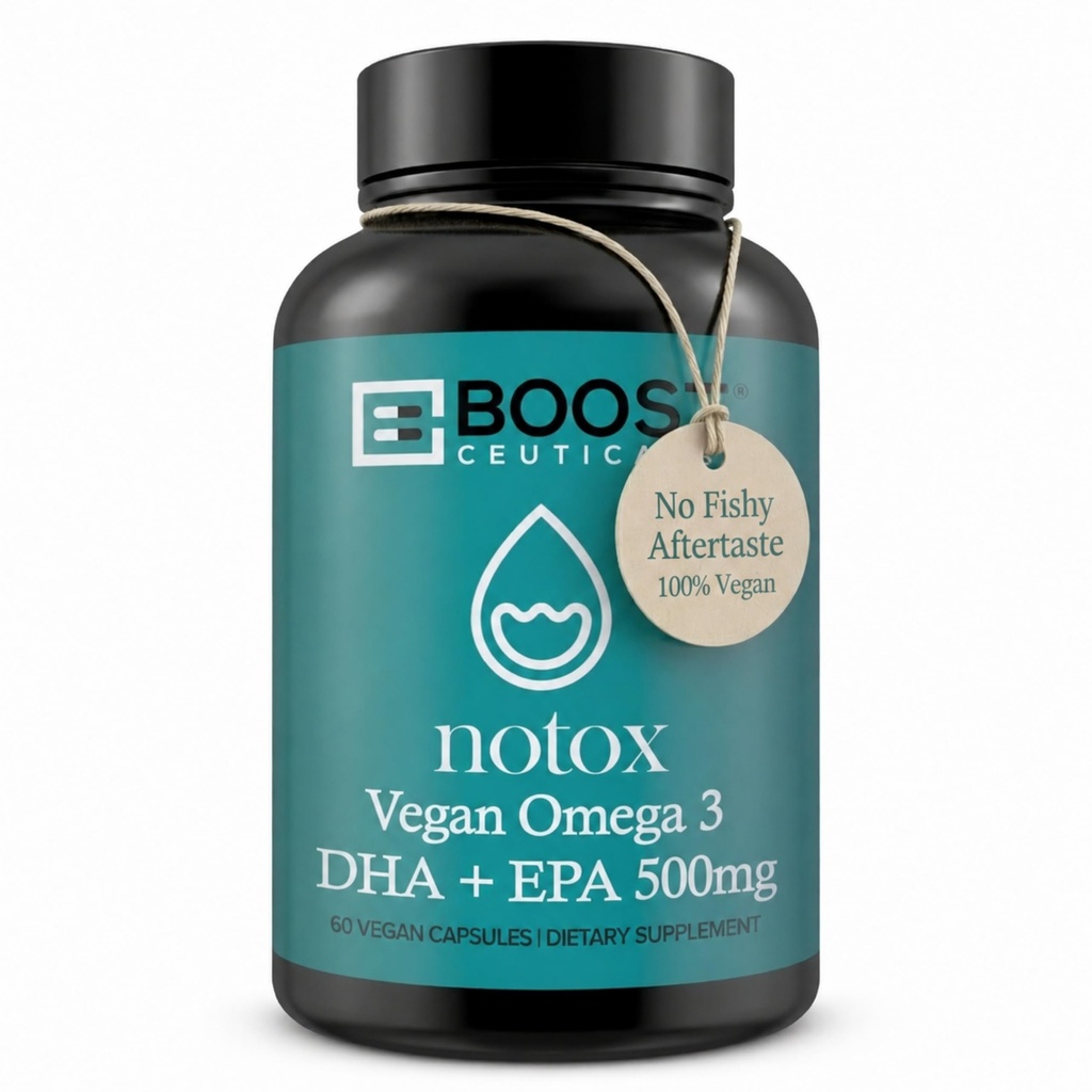 BoostCeuticals Vegan Omega 3 Dodatek 500mg Dha Epa Vegan Softgels - No Stearates Non GSO Gluten Free 