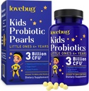 LJUBUG probiotiki za otroke - otroci probiotični žvečilni izdelki s prebiotiki za starost 4+, Dnevno zdravje otrok, zaprtje, Prebavne in imunske podpore dodatek, Sugar-free, 60 Soft Bisers