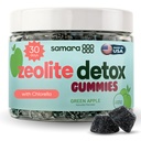 Zeolitni detoks za otroke in odrasle, težki kovinski zeolit in klorella detox Gumies, alternativa aktiviranemu ogljičnemu olju, nežno dnevno čiščenje toksinov za otroke in odrasle, 60 zelena Apple Vegan Gumies