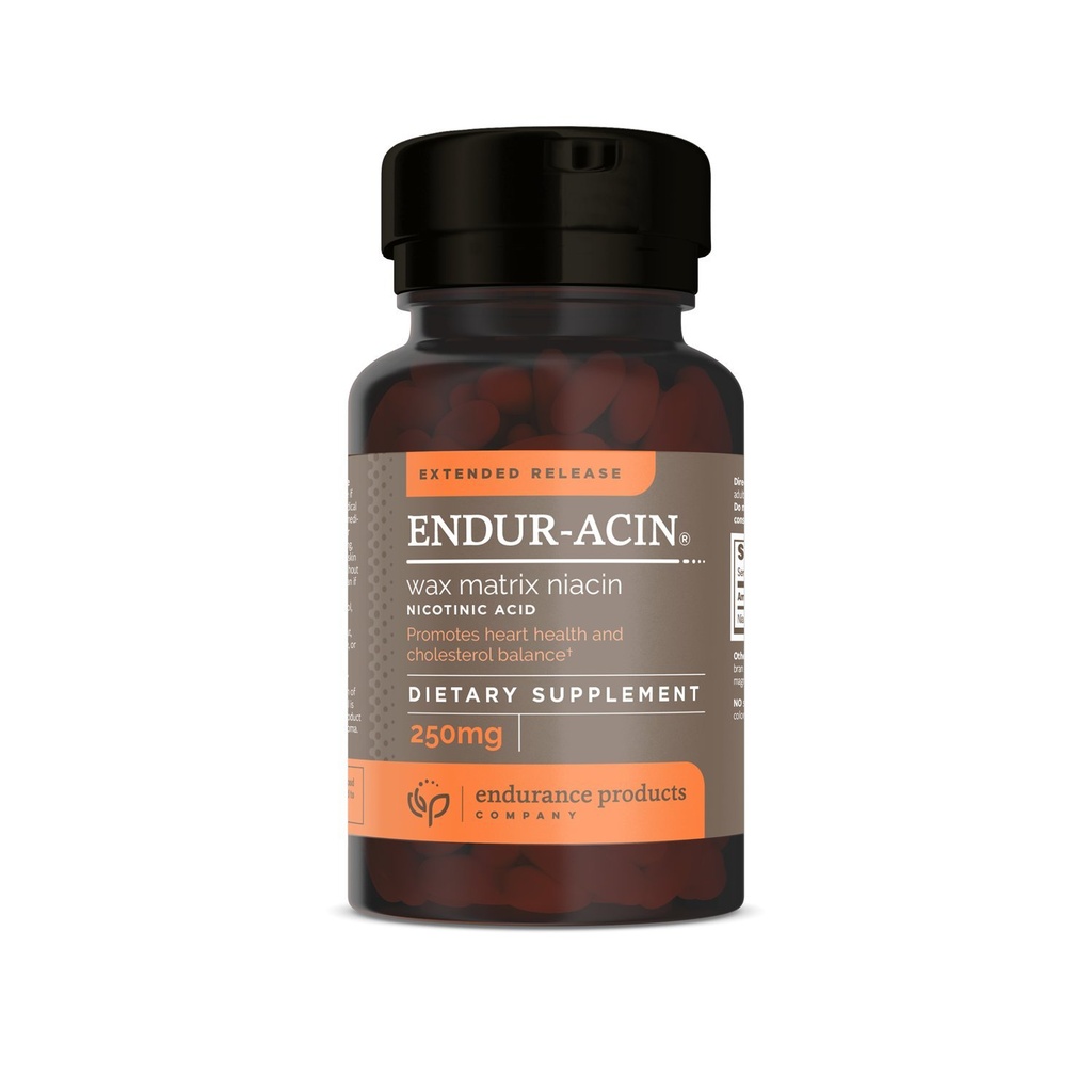 ENDUR- ACIN Niacin, Heart Health & Healthy Holesterol Balance dodatek, razširjena sprostitev za optimalno absorpcijo, Gluten Free, 250mg (100 tablet)
