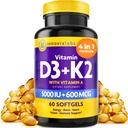 InnovixLabs Vitamin D3 K2-5000 i.e. Vitamin D3 Plus 600 mcg Vitamin K2 MK4 in MK7 za maksimalno absorpcijo kalcija, podpira kosti, imunski, zdravje srca, 3. stranka testirana, Gluten brez, 60 Mehčalci