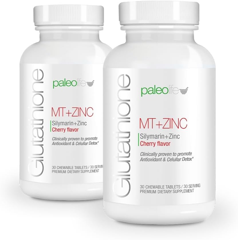 PaleoLife Premium Glutation + Mlečni osat + cink - 60 žvečljive tablete, češnjeva aroma (2-Pack)