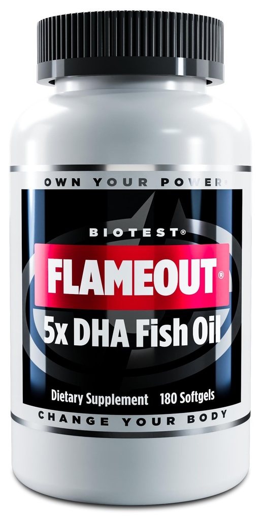 Biotest Flameout 5X DHA ribje olje, 60 Serving - 4200mg Omega-3-180 Softgels