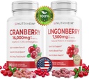 Vse v enem paketu PAC - Cranberry & Lingonberry Kapsule - Vitamin C in 25% Proanthocianidins za urein Tract, Gut Health, Antioksidant Podpora - Non-GMO, Gluten-free, Veganski dodatek
