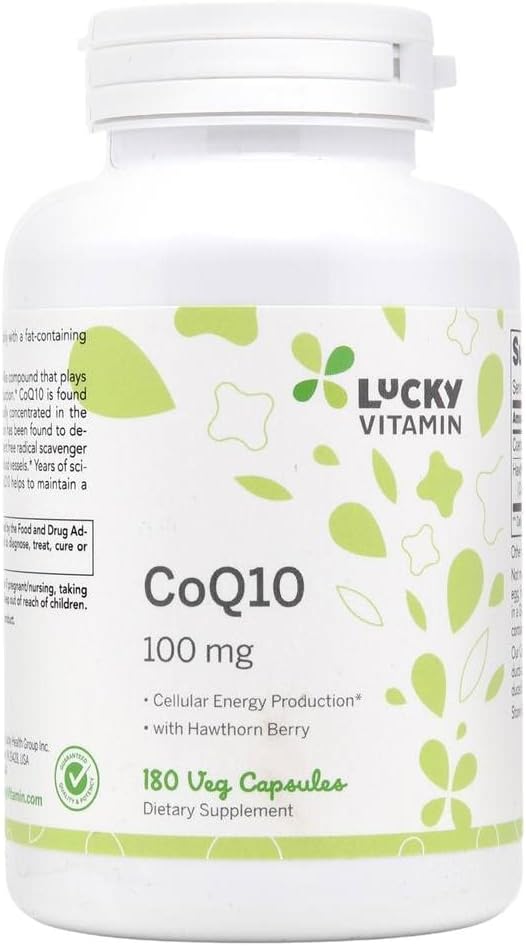 Lucky Vitamin - CoQ-10 z Hawthorn Berry 100 mg. - 180 Veg kapsule