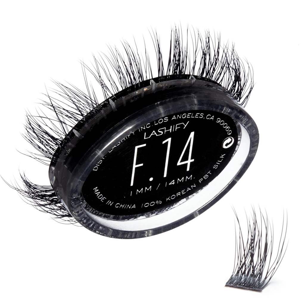 Lashify Fluffy 14mm Gossamer trepalnice razširitve ponovno polnjenje, črna, Easy DIY lažnih las za dodajanje polnosti in dimenzije
