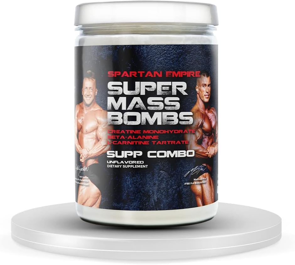 PrometheuzHealth Super Mass Bombe Workout Muscle Builder z kreatin, Beta-Alanin, L Carnitine Tartrate - Dnevna gradnja mišic in regeneracija dodatek – 45 Serving