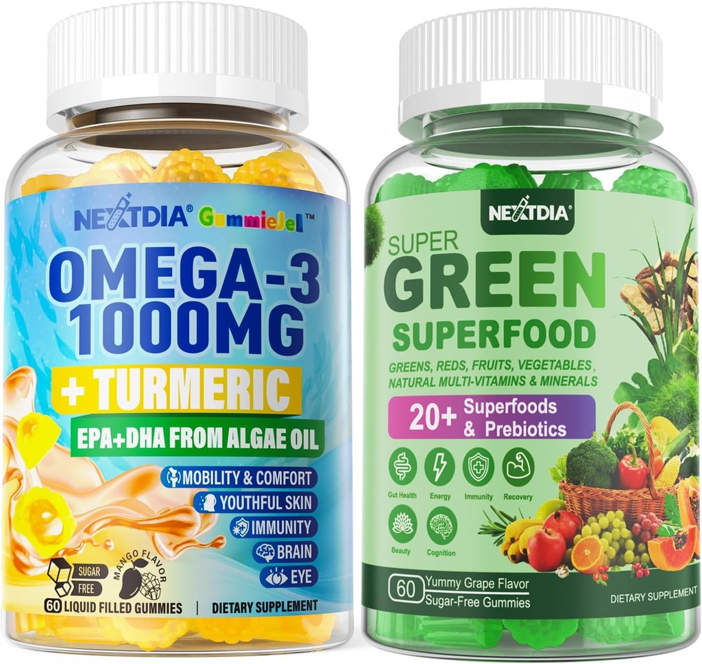 Veganski omega-3 Gumiji + Super zeleni Gumiji