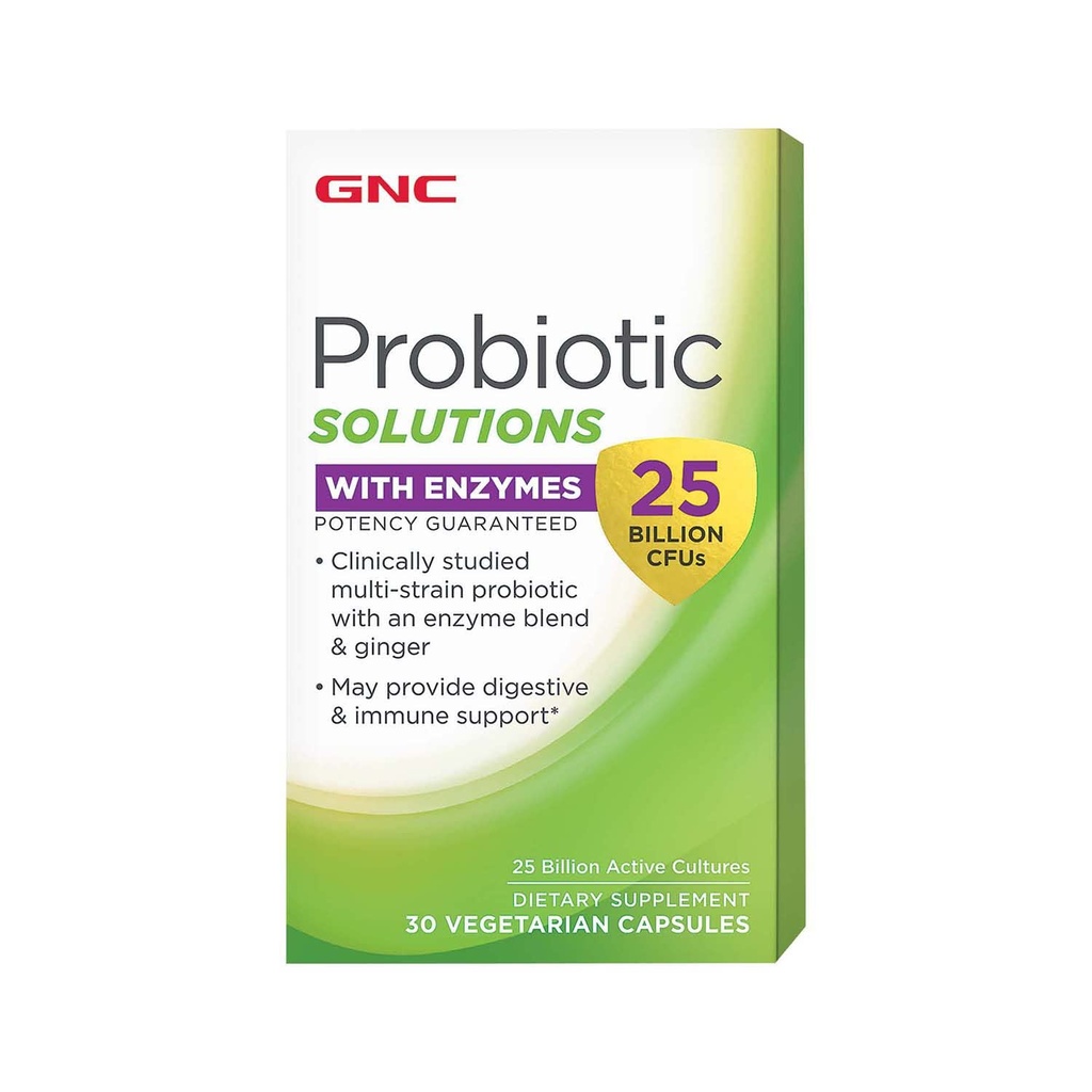 GNC Probiotične raztopine z encimi s 25 milijardami CFU, 30 kapsulami, Daily Probiotic Support